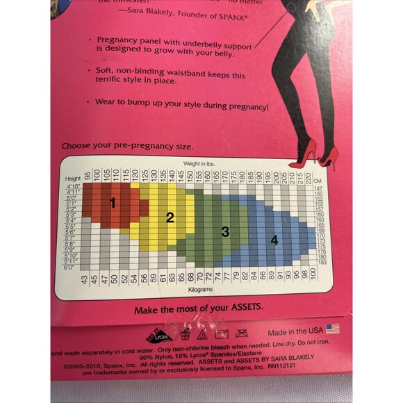 SPANX Marvelous Mama Assets Maternity Terrific Tights Black Opaque Stripe - Picture 5 of 6